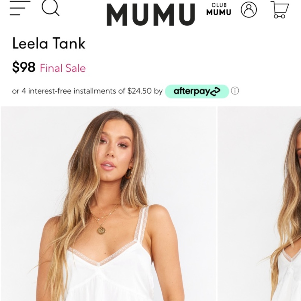 NWT White Lace Leela Tank from Show Me Your Mumu